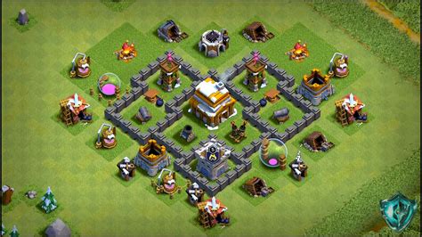 BEST Town Hall 4 base with Copy Link - Clash of Clans - Base of Clans