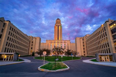 University of Montreal Iconic Building at Sunset Stock Image - Image of ...