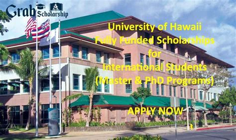 University of Hawaii (USA) Fully Funded Scholarships for Masters and ...