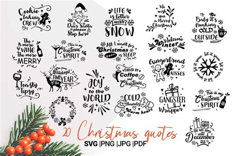 Christmas Quotes SVG Cut Files Graphic by Bazarova · Creative Fabrica