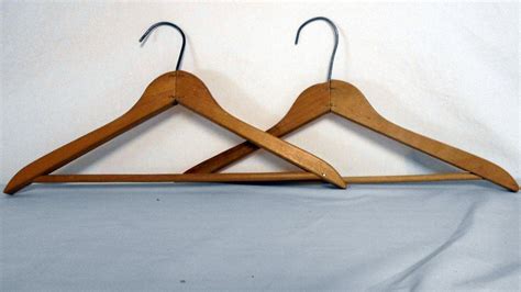 Vintage Wooden Clothes hanger Pant hanger Wood Skirt hangers Wooden ...