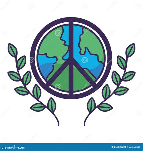 Earth with peace symbol stock vector. Illustration of freedom - 253633284