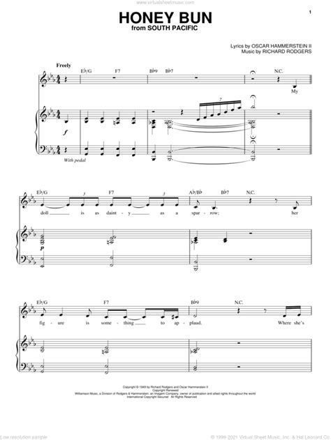 Honey Bun sheet music for voice and piano (PDF-interactive)