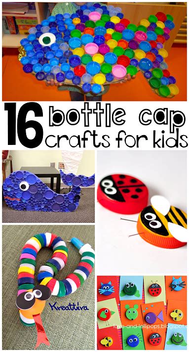 Plastic Bottle Cap & Lid Crafts for Kids | Bottle cap crafts, Crafts ...