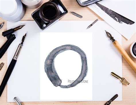 Enso Watercolor Gray Enso Circle Painting Enso Print | Etsy