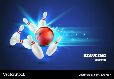 Bowling strike Royalty Free Vector Image - VectorStock