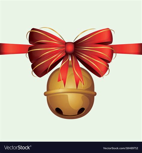 Christmas ornament colorful jingle bells with red Vector Image