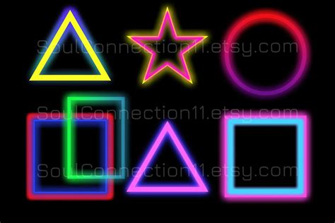 15 NEON PNG Shapes Neon Geometric Figures Neon Light Glow - Etsy