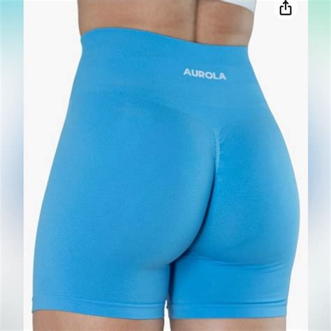 aurola | Shorts | Aurola Seamless Scrunch Blue Intensify Workout Shorts Butt Scrunch Size Small ...