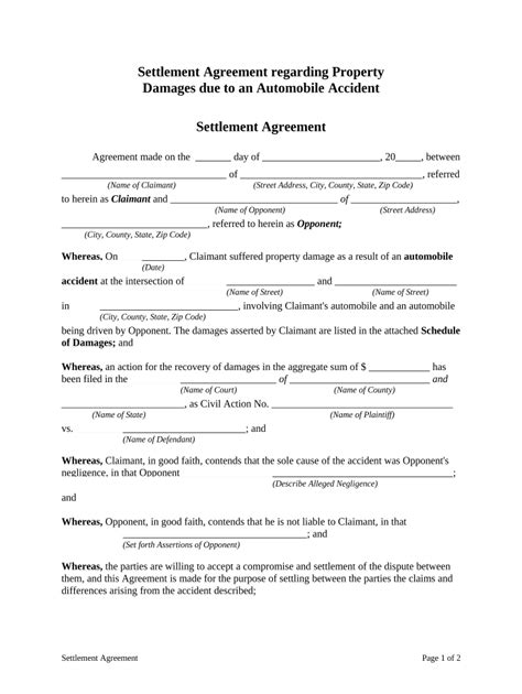 Simple Car Accident Settlement Agreement Form | airSlate SignNow