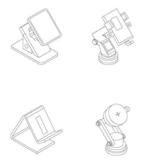 Mobile phone holder icons set vector outline 12322526 Vector Art at ...