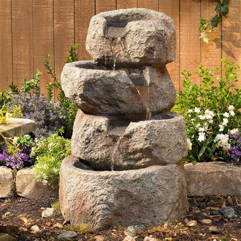 John Timberland Rustic Zen Outdoor Floor Water Fountain with Light LED 30" High Rock Waterfall ...