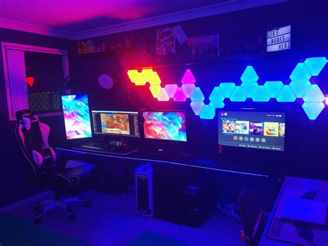 New neon | Gaming room setup, Video game room design, Game room design