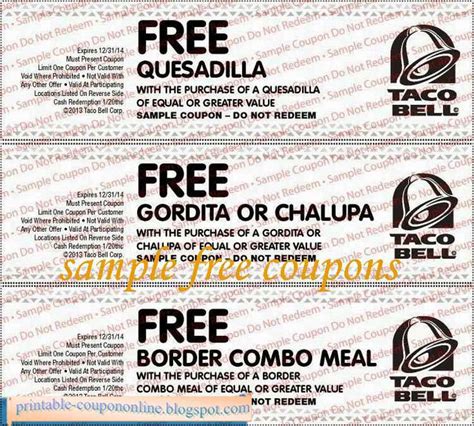 Printable Coupons 2023: Taco Bell Coupons