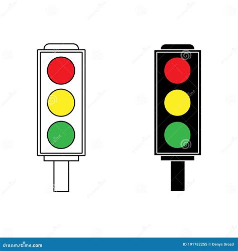 Traffic Light Icon. Red, Yellow and Green. Linear Vector Illustration ...