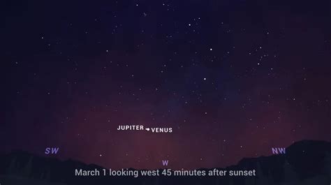 Watch Venus and Jupiter come very close, almost close, in the night sky ...