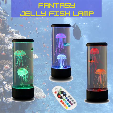 Brewish LED Jellyfish lamp Aquarium Electric Lava Light with 18 Color Changing Mood Desk Lamp ...