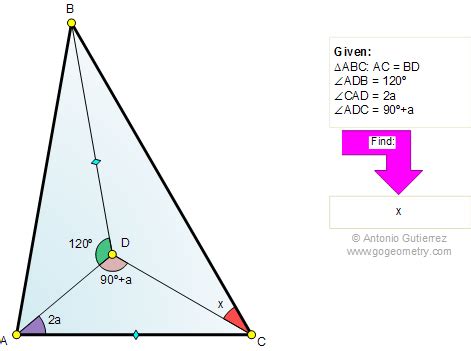 Geometry classes, Problem 507: Triangle, Interior Point, 120 Degrees, Congruence, Angle, Mind ...