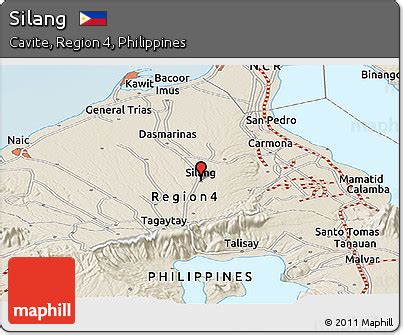 Free Shaded Relief Panoramic Map of Silang