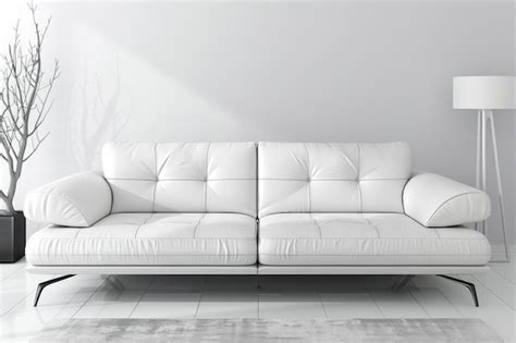 Premium Photo | Modern leather sofa in white living room