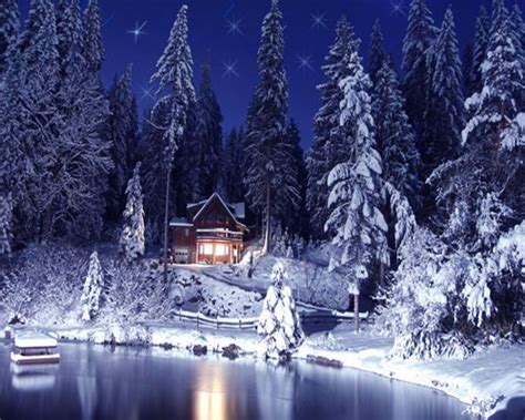 Winter Night Scenes Wallpaper - WallpaperSafari