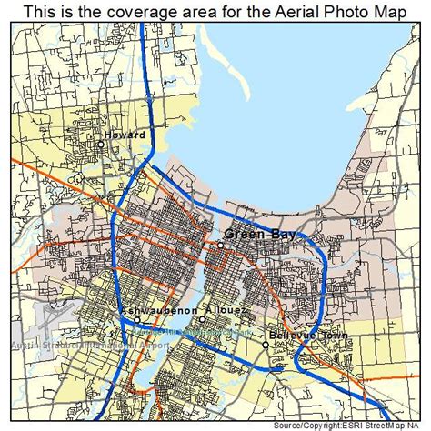 Aerial Photography Map of Green Bay, WI Wisconsin