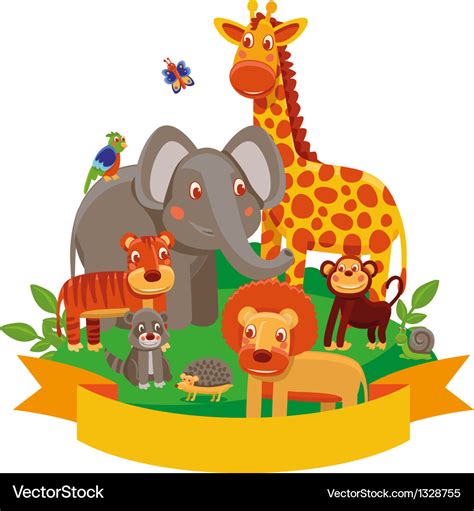 Cartoon animals - zoo Royalty Free Vector Image