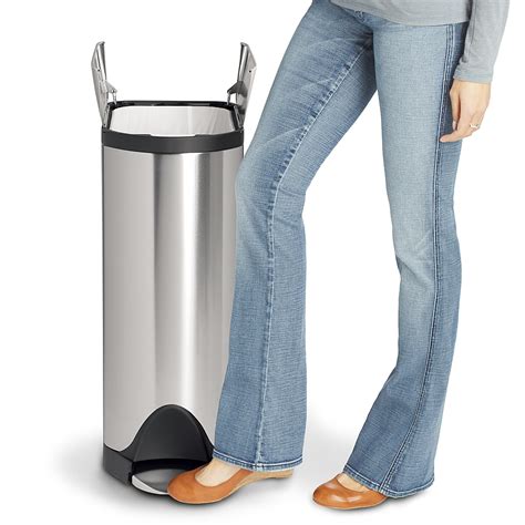 simplehuman 45 Liter / 11.9 Gallon Butterfly Lid Kitchen Step Trash Can ...