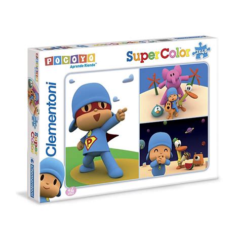 Puzzle Pocoyo SuperColor 3x48 piezas - Kilumio