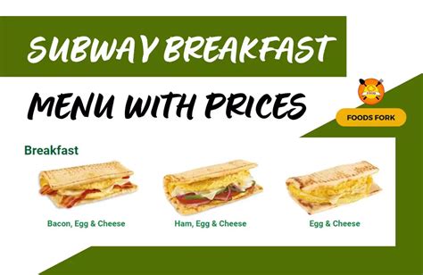 Subway Breakfast Menu Items With Price [Updated 2024]