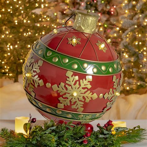 ZaerLtdInternational 28.5" Tall Oversized Metal Christmas Ball Decoration with LED Lights | Wayfair