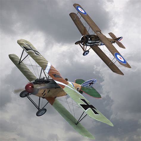 3d dogfight ww1 fighter planes model