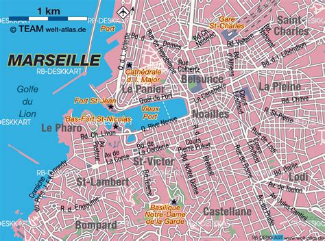 Map of Marseille, France