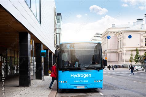 A hydrogen fuel cell bus concept Stock Photo | Adobe Stock