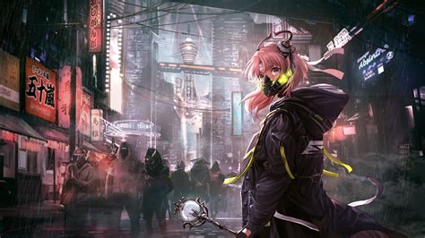 Cyberpunk Anime Girl Wallpaper