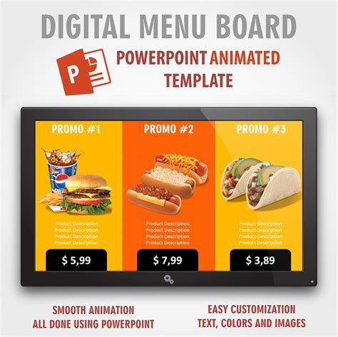 Digital Signage PowerPoint Food Presentation Animated Template #2 ...