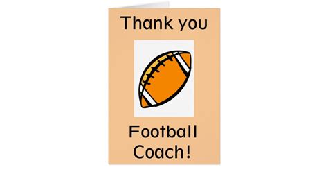 Thank you football coach card | Zazzle