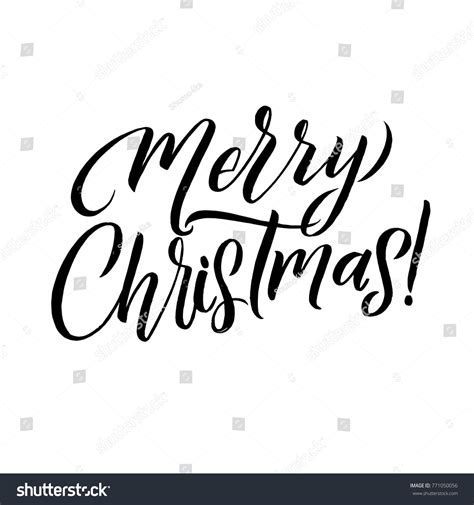 Merry Christmas Calligraphy Card Greeting Design Stock Vector (Royalty ...