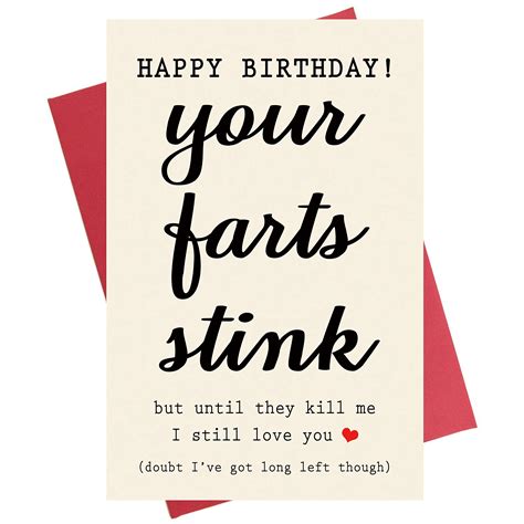 Buy Your Farts Stink Funny Happy Birthday Card, Birthday Card for ...