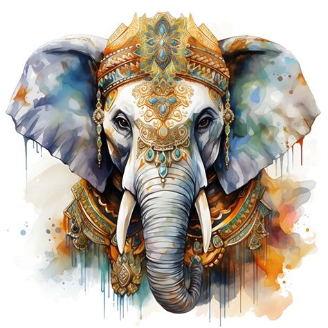 Premium AI Image | Tshirt Design of Elephant Portrait Wearing a ...