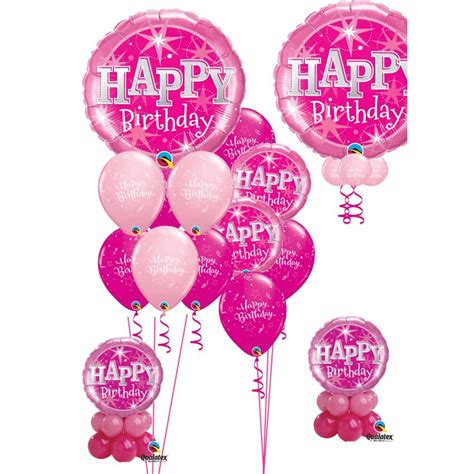 Pink Sparkle Birthday Balloons - Cardiff Balloons open 6 days a week