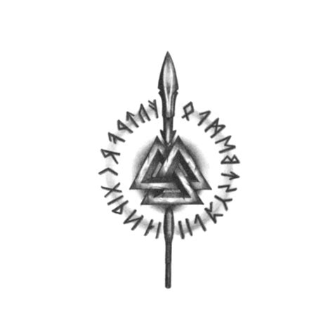 Gungnir Tattoo Spear of Odin Tattoo / Gungnir Temporary Tattoo / Valknut Temporary Tattoo / Odin ...