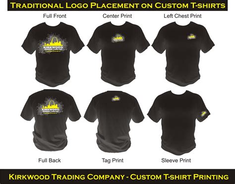 Logo Placement guide for custom t-shirts - St. Louis