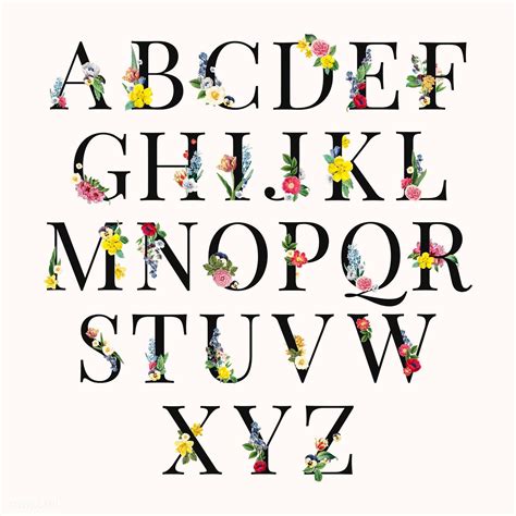 Floral capital alphabet set vector | free image by rawpixel.com ...