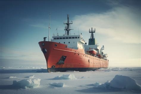 Icebreaker ship arctic. Generate AI