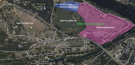 Zilker Park Closures and Events - December 2012