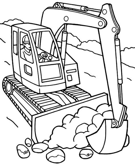 Printable excavator coloring page - Topcoloringpages.net