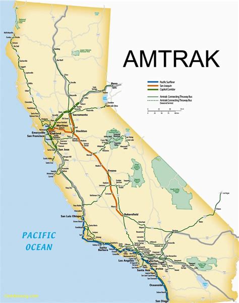 Amtrak Route Map California | Free Printable Maps