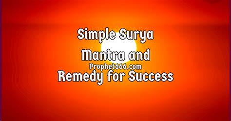 Simple Surya Mantra and Remedy for Success