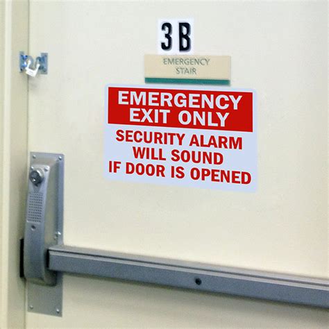 Emergency Exit Only Security Alarm Signs, Fire and Emergency Signs, SKU: S-1506